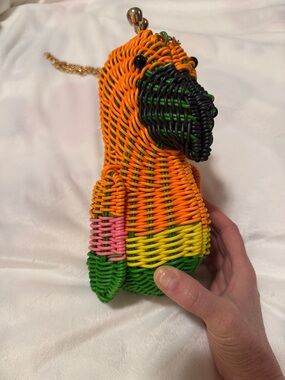 Colorful Woven Tommy Bahama Parrot Crossbody Bag